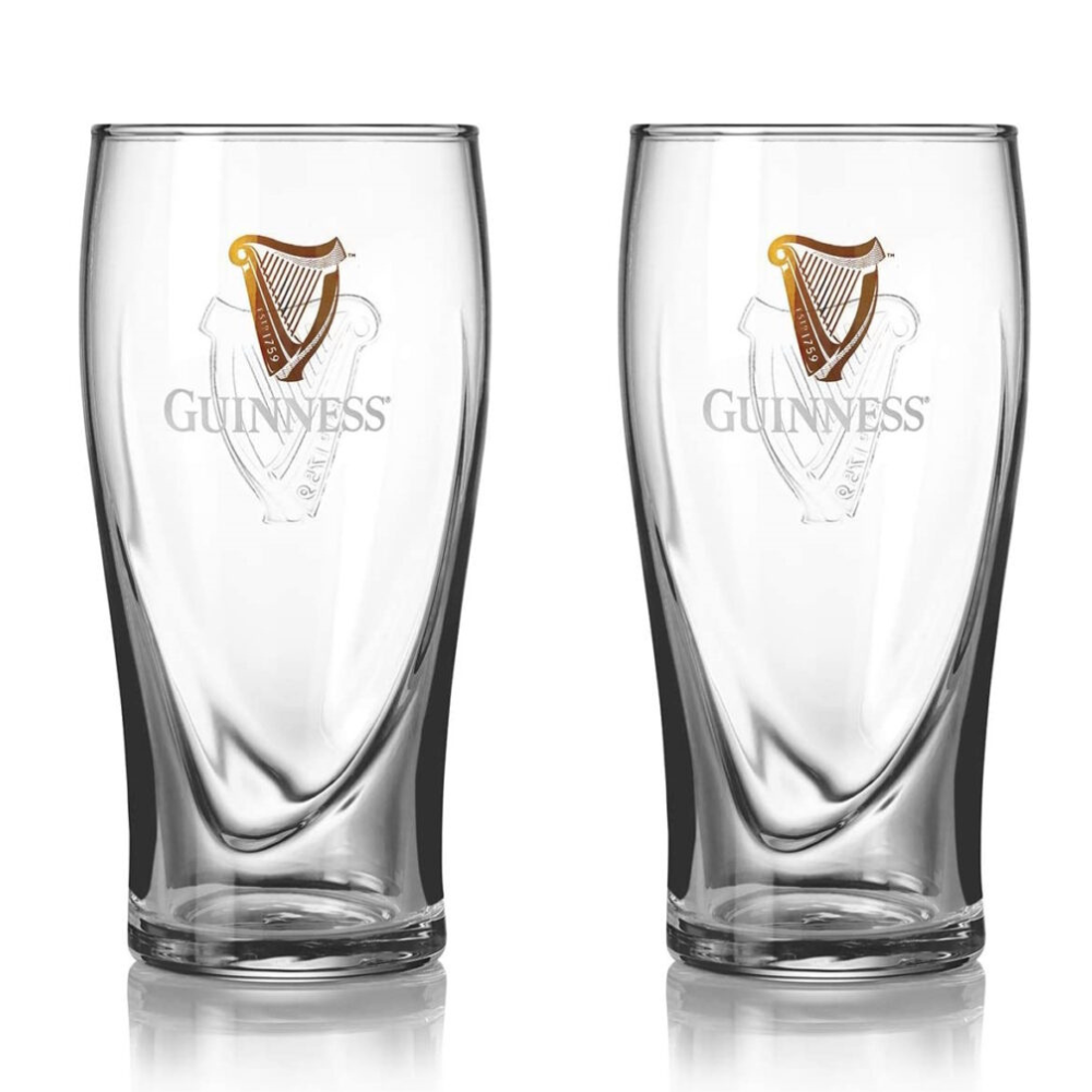 Set Of 2 Guinness Pint 20oz 568ml Beer Glasses. Free Delivery