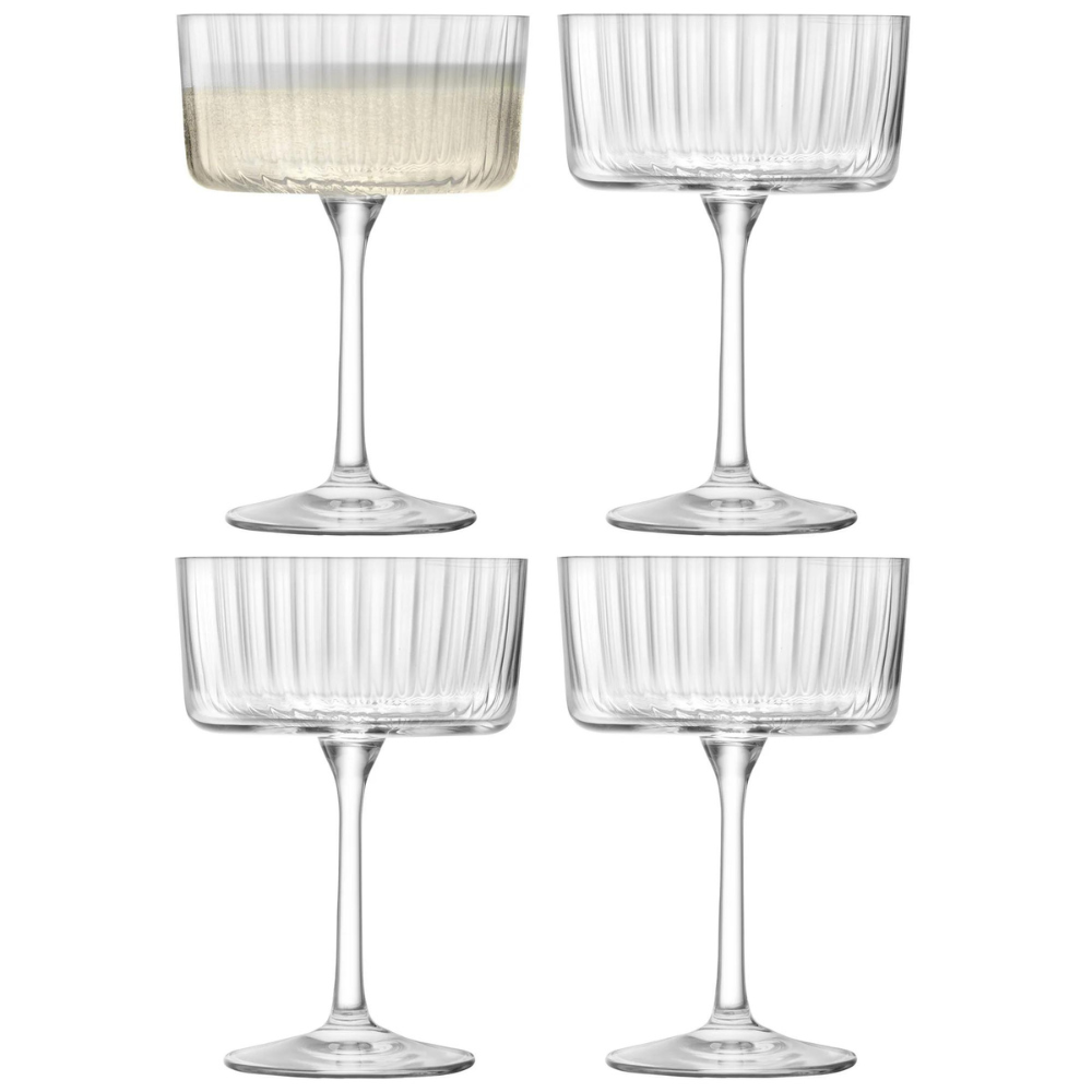 LSA Lulu Assorted Champagne/Martini Glasses, Set of 4