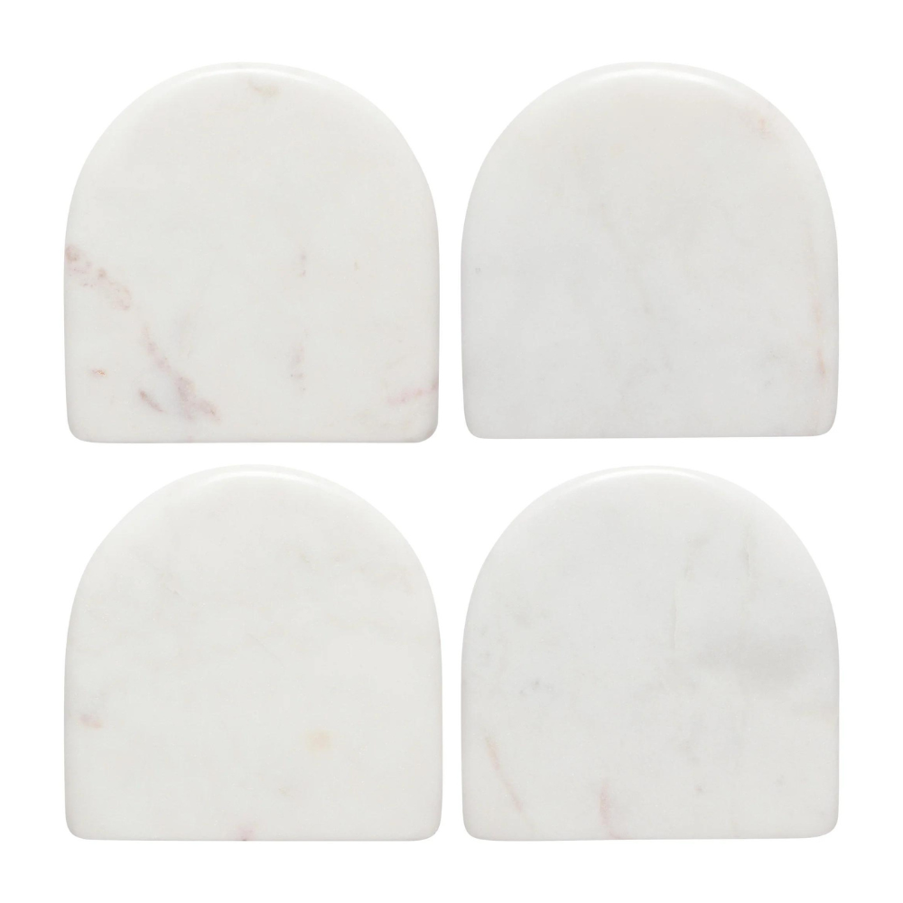 White Arch Marble Coasters Set of 4