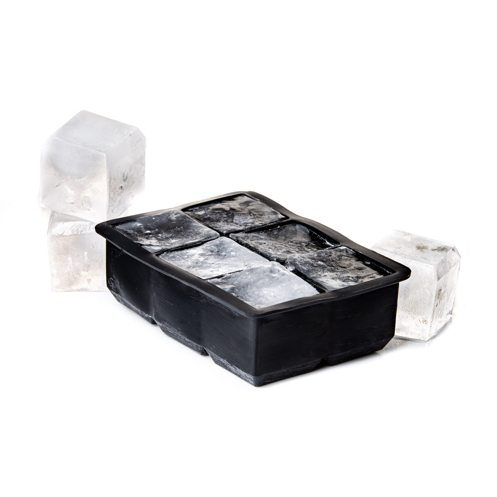 BarProducts.com King Cube Silicone Ice Tray - Black