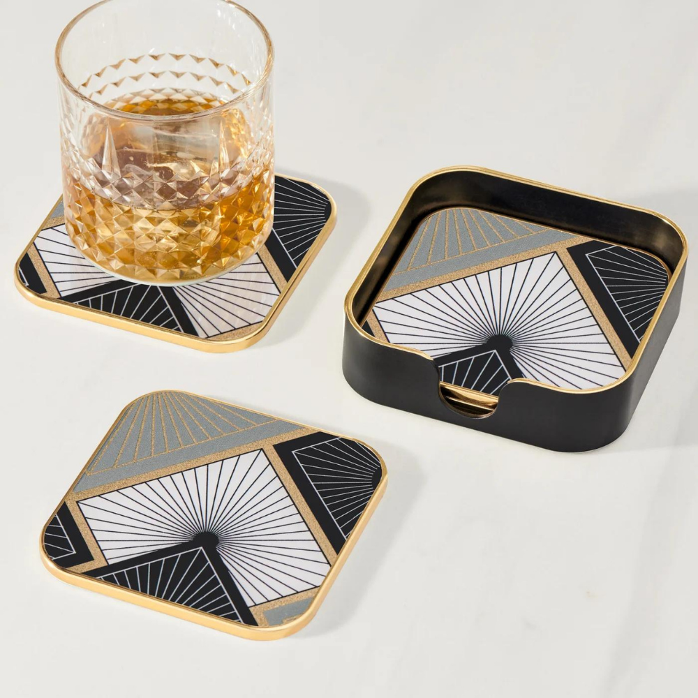 Savoy Radiant Tile Coasters set of 4 Cocktail Emporium