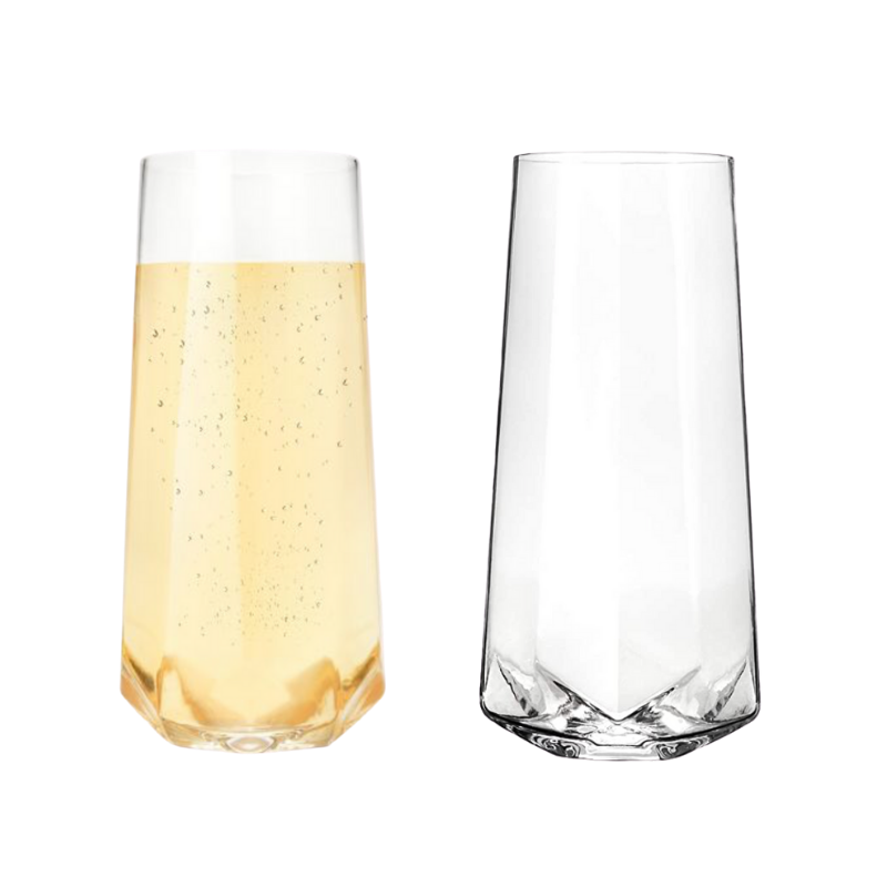 Faceted Crystal Stemless Champagne Flutes (Set of 2) by Viski®