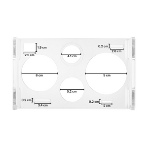 Acrylic Bar Tool Stand - overhead view dimensions