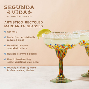 Artistico Recycled Margarita Glasses (set of 2)