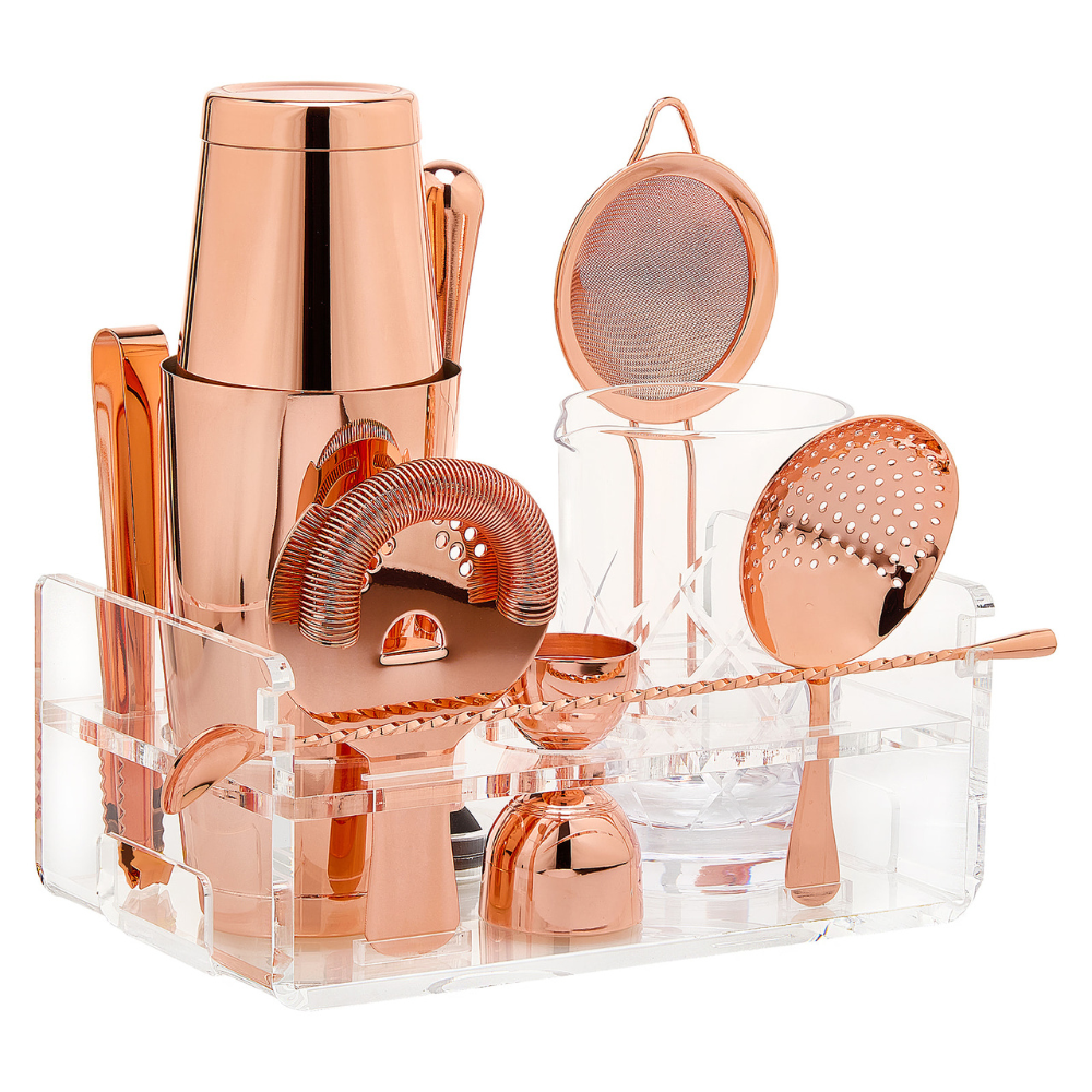 Bar Tool Set in Acrylic Stand (Copper)