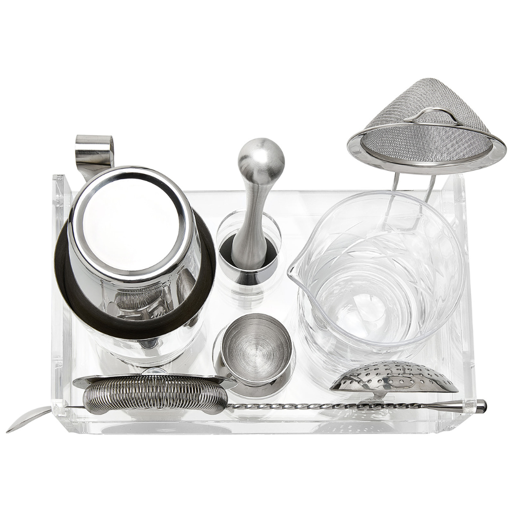 Bar Tool Set in Acrylic Stand (Stainless Steel)