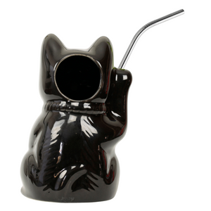 Black Neko Cat Tiki Mug_bacl