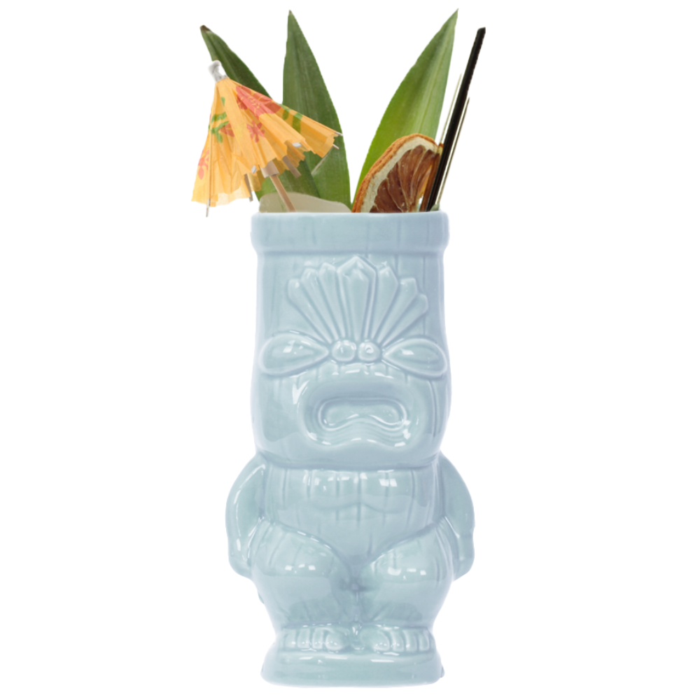 Blue Cheeky Tiki Mug front cocktail