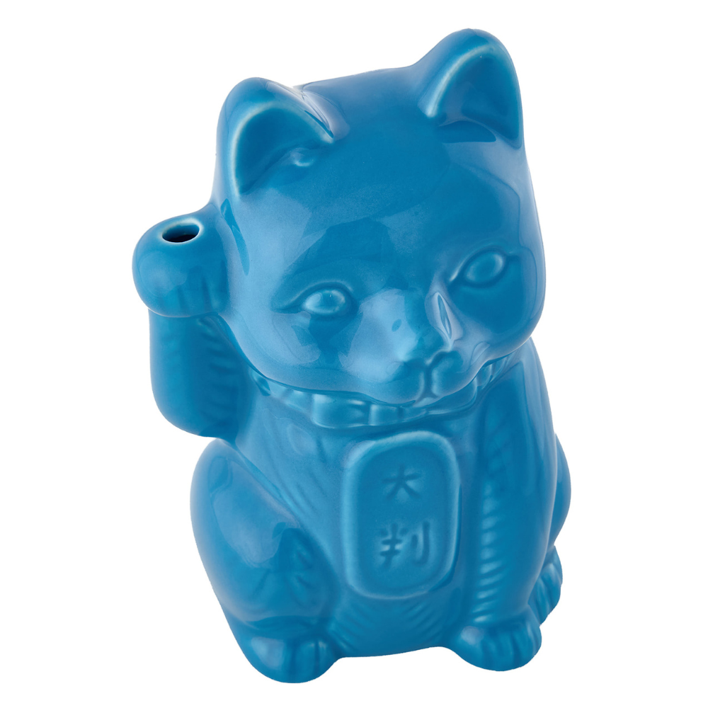 Blue Koi Neko Cat Tiki Mug_upper