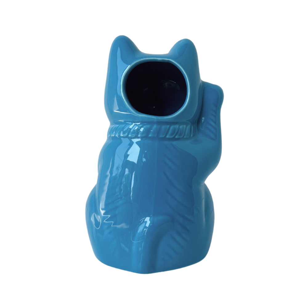 Blue Koi Neko Cat Tiki Mug