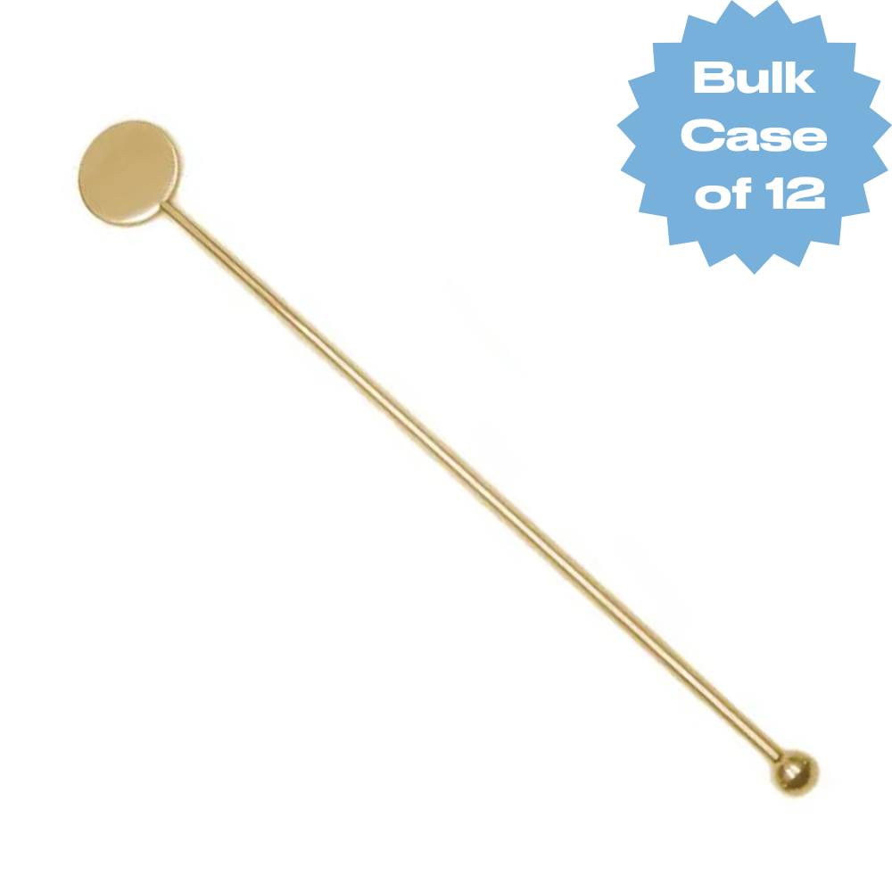 Bulk Gold Disc Top Stir Stick (Case of 12)