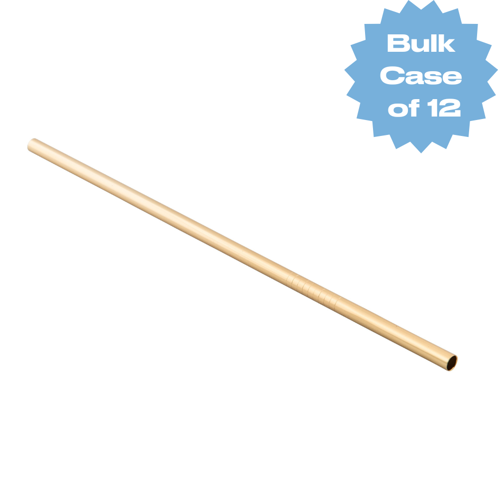 Bulk Gold Straws - Long (Case of 12)