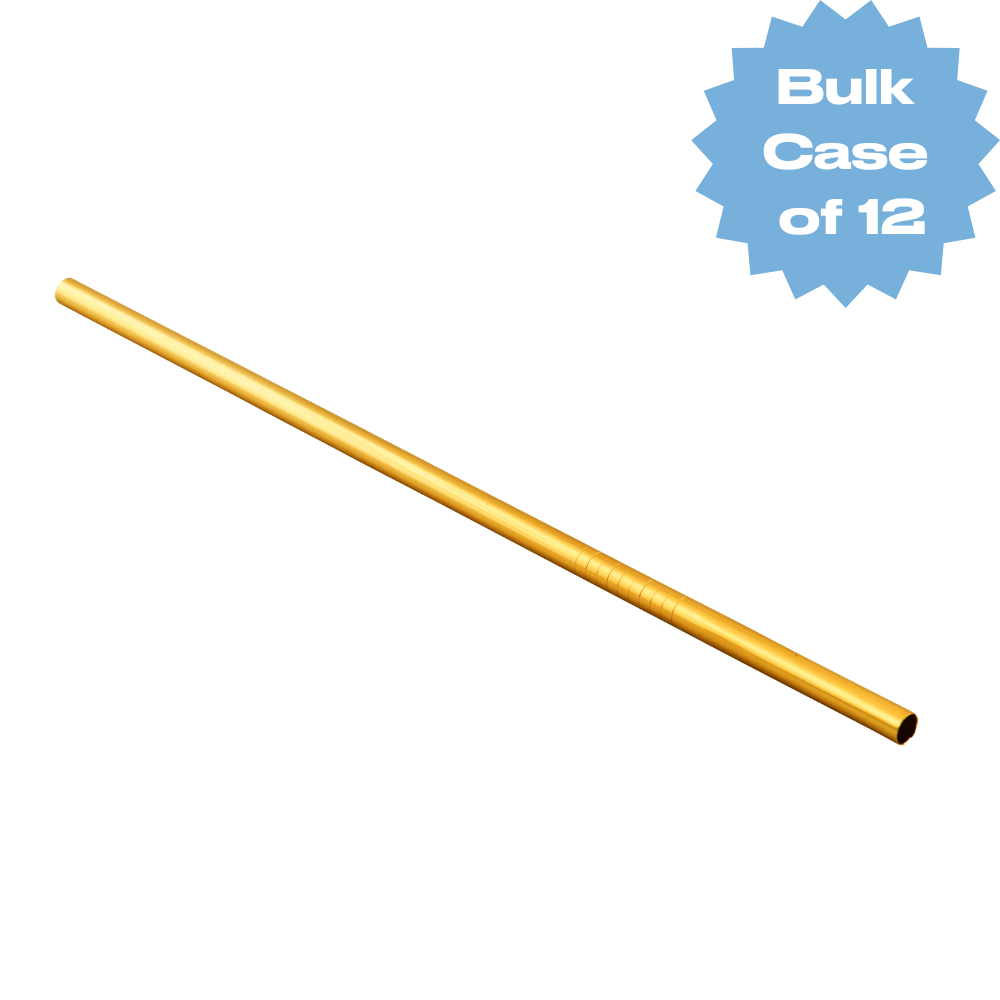 Bulk Gold Straws - Long (Case of 12)