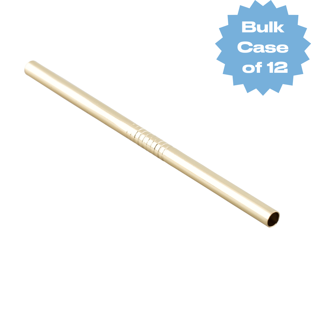 Bulk Gold Straws - Short (Case of 12)