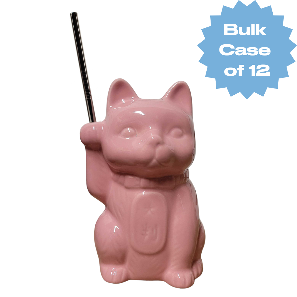 Bulk Pink Neko Cat Tiki Mug (Case of 12)