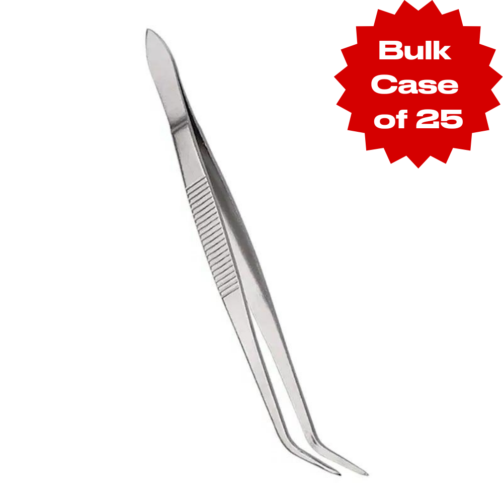 Bulk Stainless Steel Slanted Tip Garnish Tweezers (Case of 25)