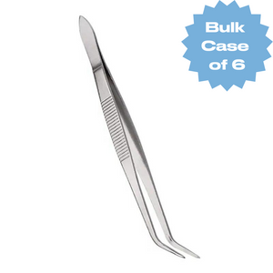 Bulk Stainless Steel Slanted Tip Garnish Tweezers (Case of 6)