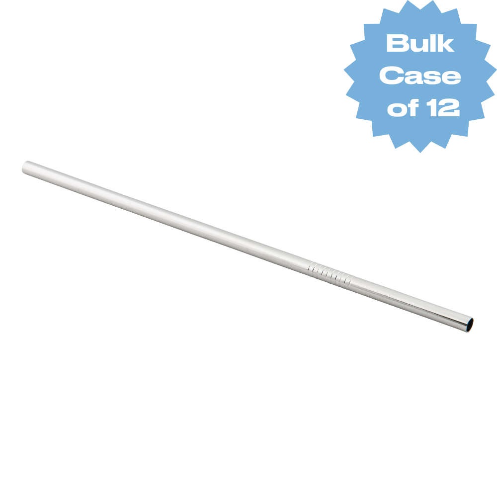 Bulk Stainless Steel Straws - Long (Case of 12)