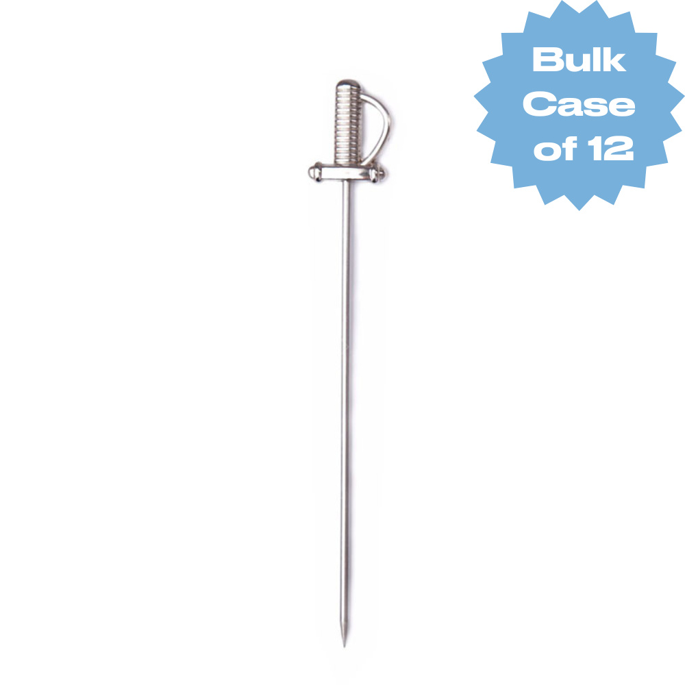 Bulk Stainless Steel Sword Cocktail Pin (Case of 12)