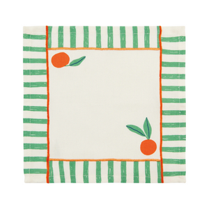 Citrus Burst Cocktail Napkins (set of 4) green border