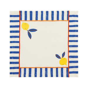 Citrus Burst Cocktail Napkins (set of 4) blue border