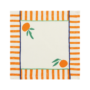 Citrus Burst Cocktail Napkins (set of 4) orange border