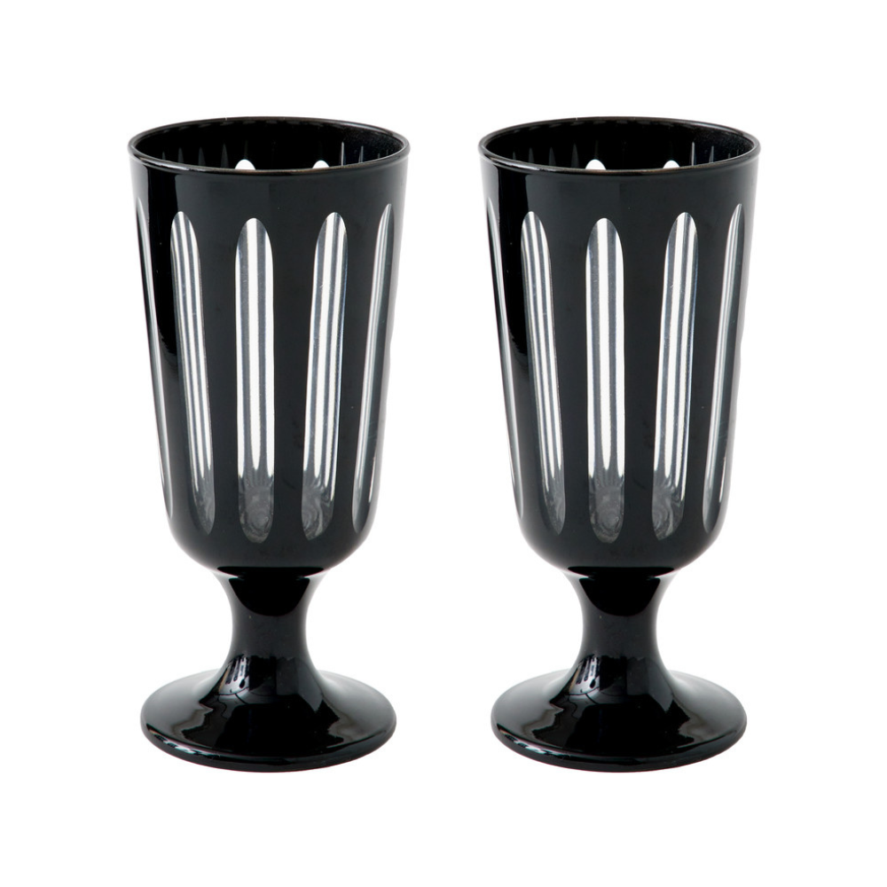 Empire Footed Cocktail Glass (Tuxedo Black) | Cocktail Emporium