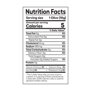 Filthy Pimento Olives Nutritional Information