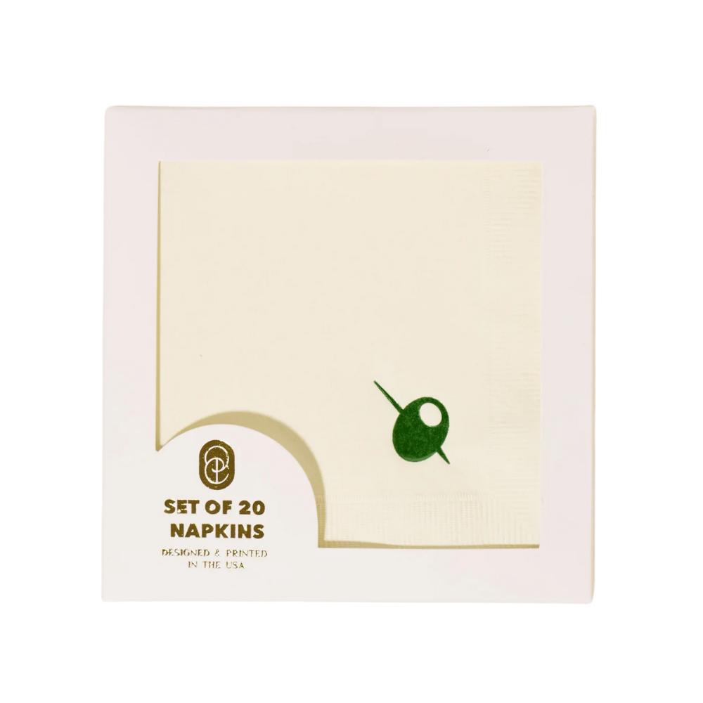 Olive Cocktail Napkins (set of 20)