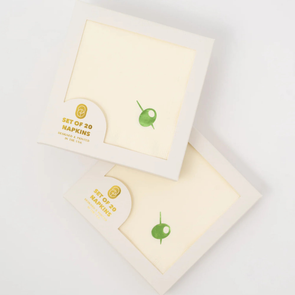 Olive Cocktail Napkins (set of 20)