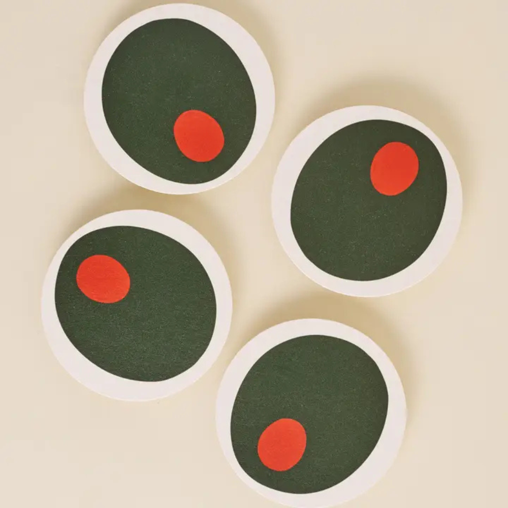 Pimento Olive Coasters (set of 4)