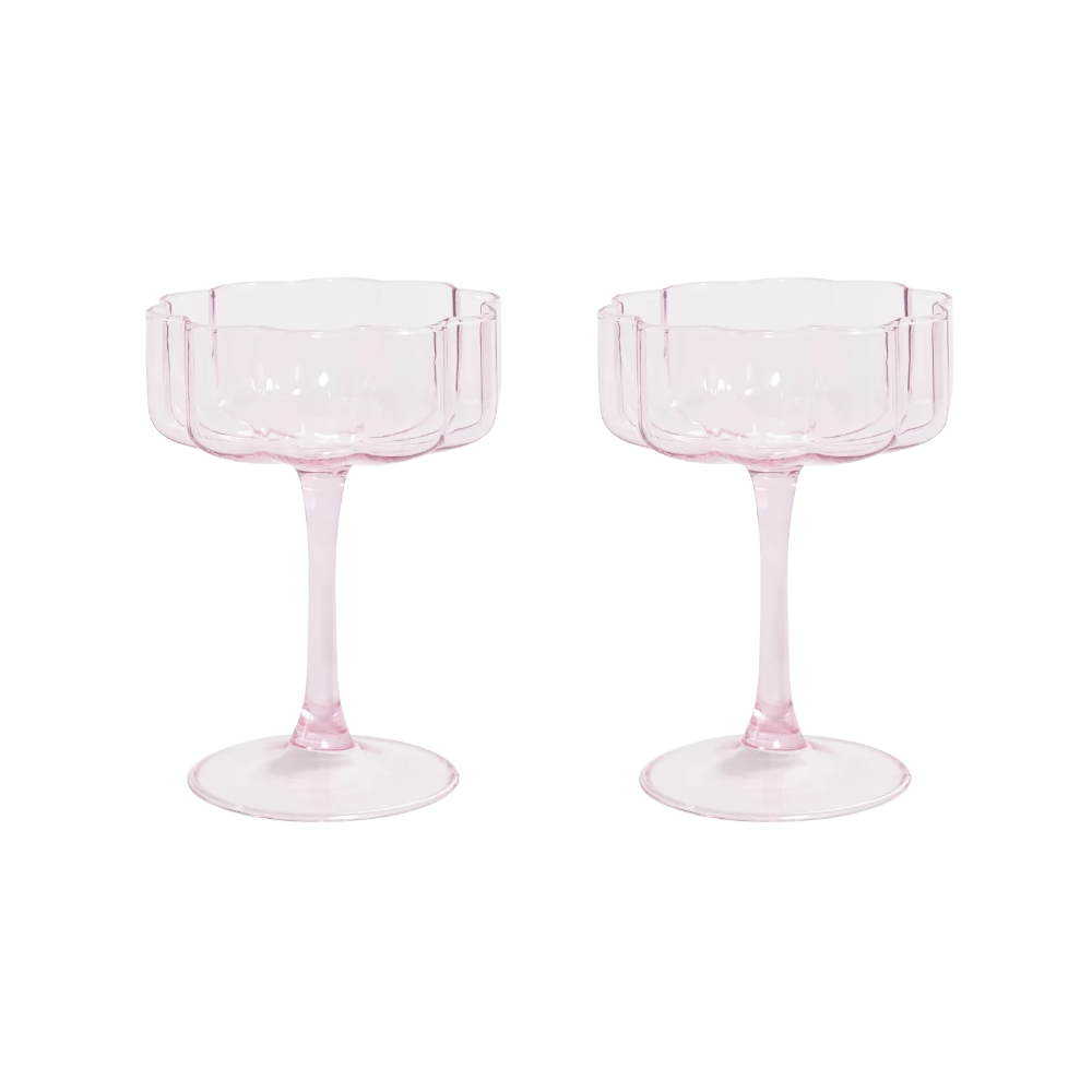 Pink Wave Coupes (set of 2)