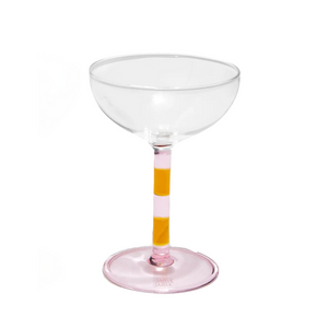 Pink + Amber Striped Coupes (set of 2)