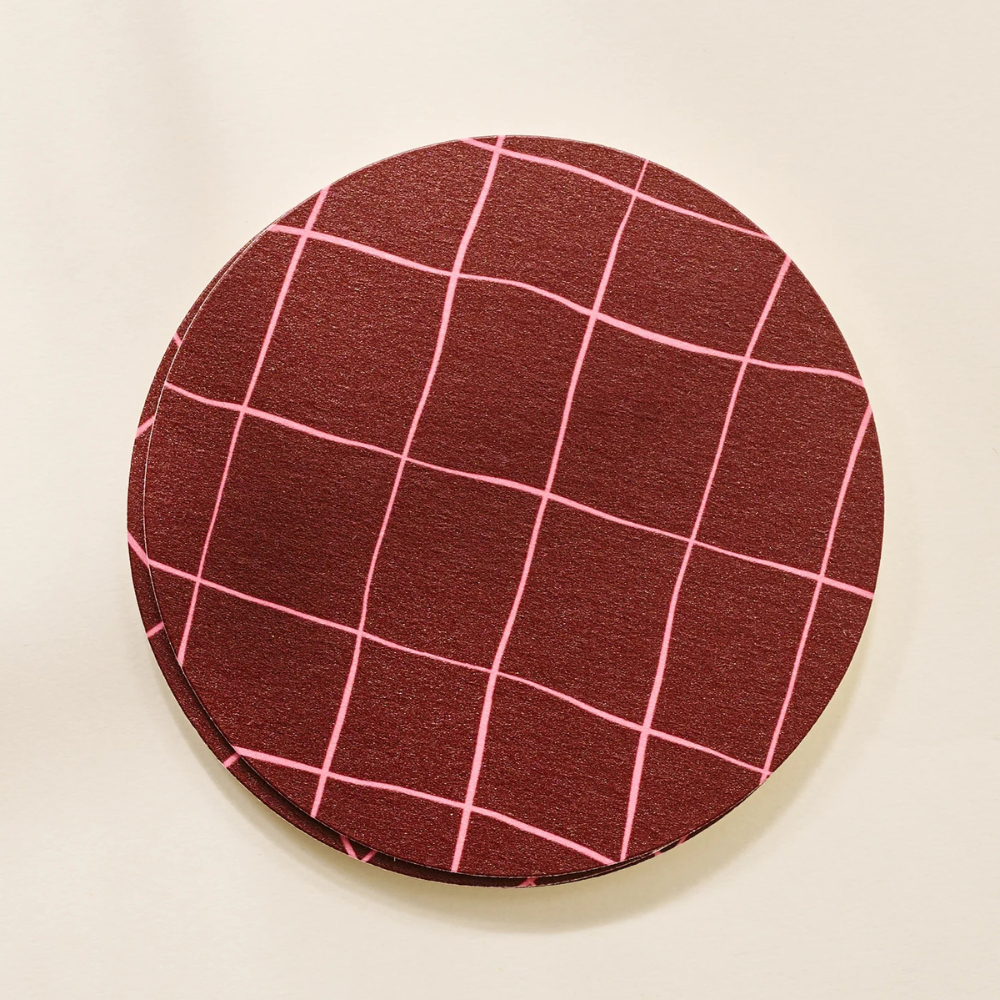 Pink & Burgundy Plaid Coasters (set of 4)