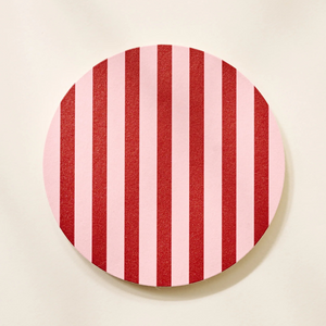 Pink & Maroon Striped Coasters (set of 4)