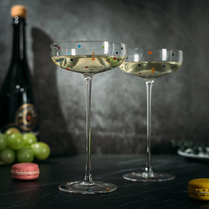 Polka Dot Champagne Saucer - set of 2