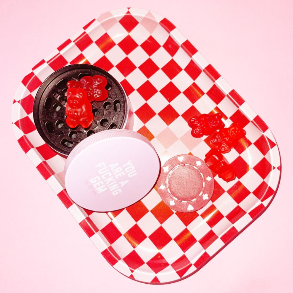 Red Checker Tray