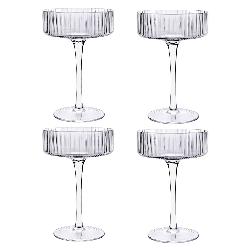 Ribbed Clear Coupes (set of 4)