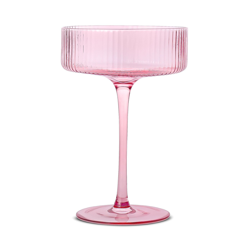 Ribbed Pink Coupes (set of 4)