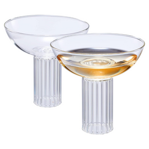 Ribbed Stem Coupe Glasses (set of 2)