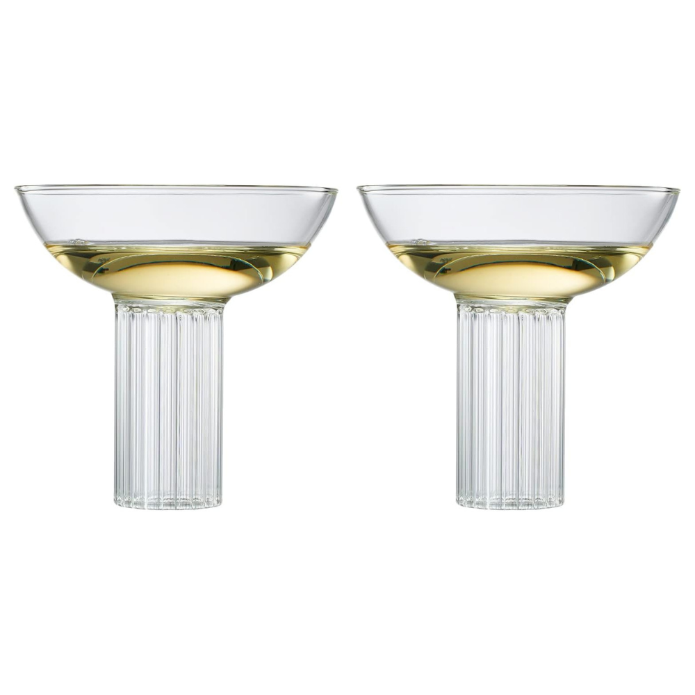 Ribbed Stem Coupe Glasses (set of 2)