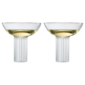 Ribbed Stem Coupe Glasses (set of 2)