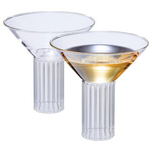 Ribbed Stem Martini Glasses (set of 2)