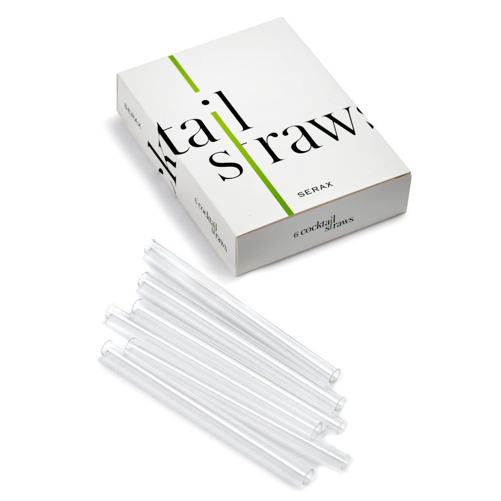 Short Glass Straws (set of 6)
