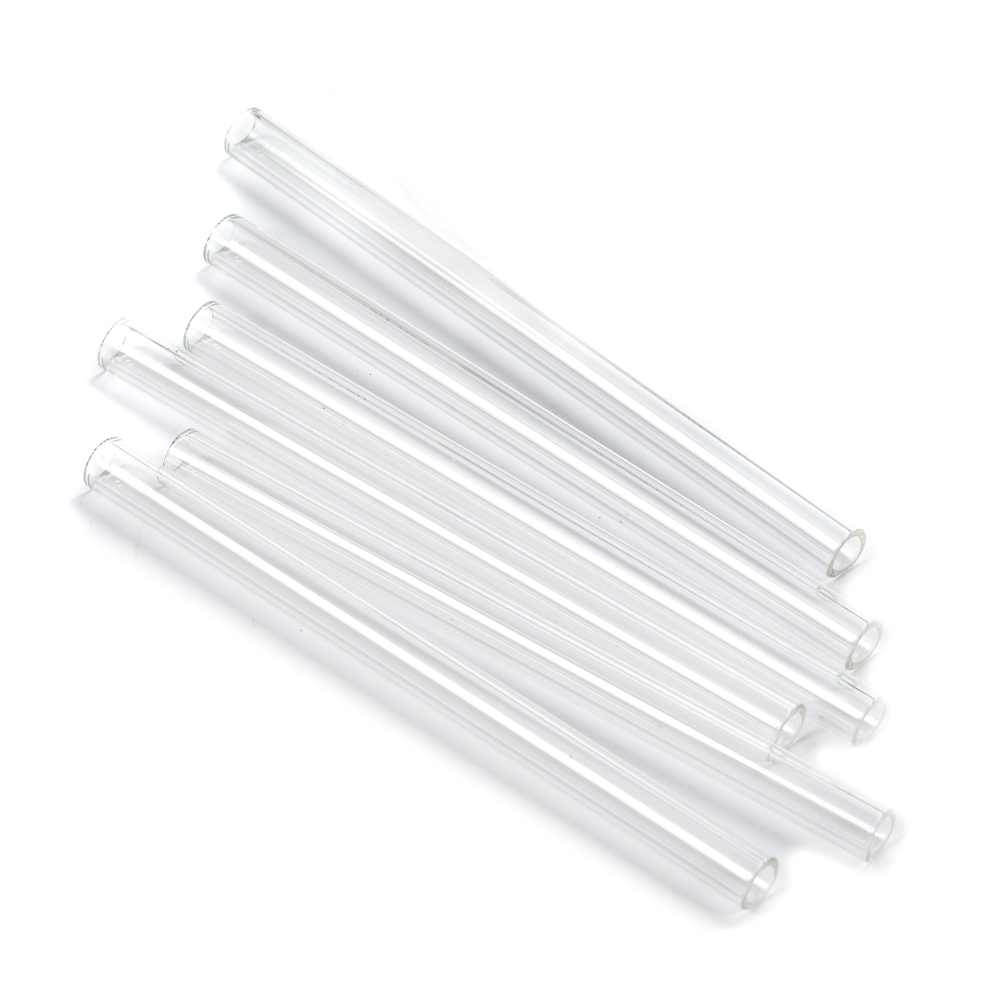 Short Glass Straws (set of 6)