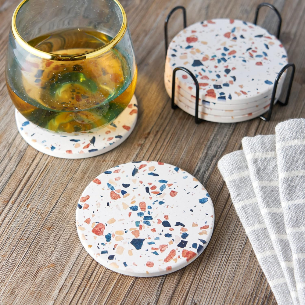 Terrazzo Stoneware Coasters (set of 6) | Cocktail Emporium