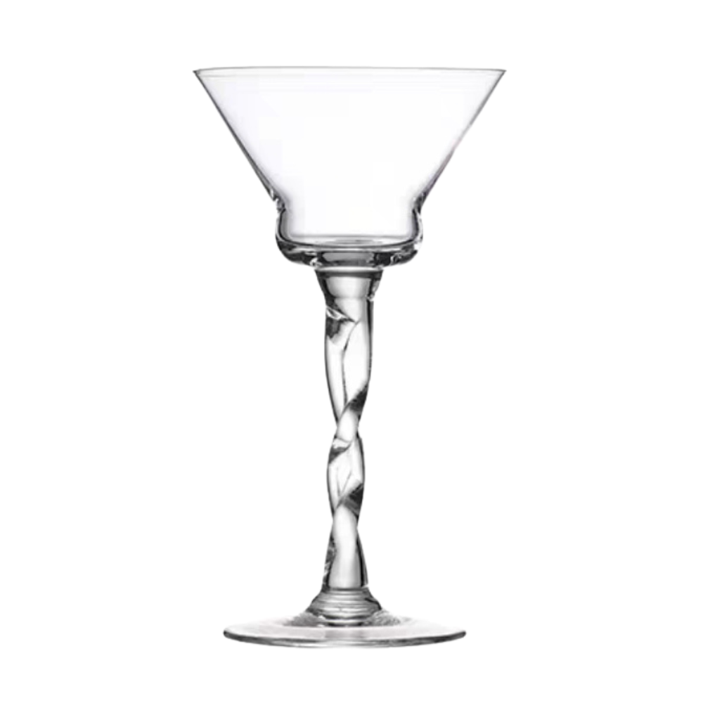 Twisted Stem Martini Glass