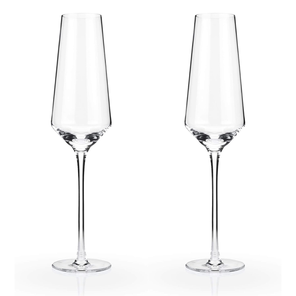 Viski Angled Crystal Flutes (set of 2)