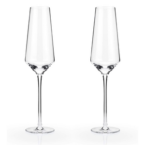 Viski Angled Crystal Flutes (set of 2)