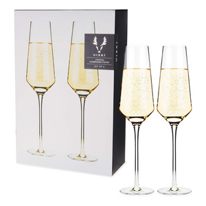 Viski Angled Crystal Flutes (set of 2)